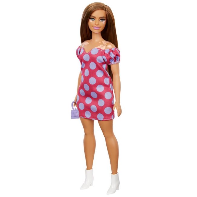 PAPUSA BARBIE FASHIONISTA SATENA CU ROCHIE ROZ CU BULINE VIVMTFBR37_GRB62