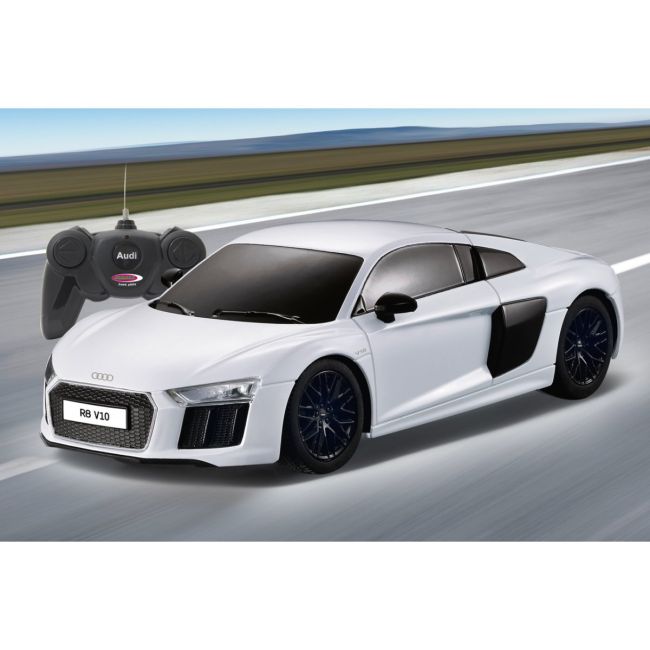 MASINA CU TELECOMANDA AUDI R8 ALB CU SCARA 1 LA 24 VIVRas72300_Alb