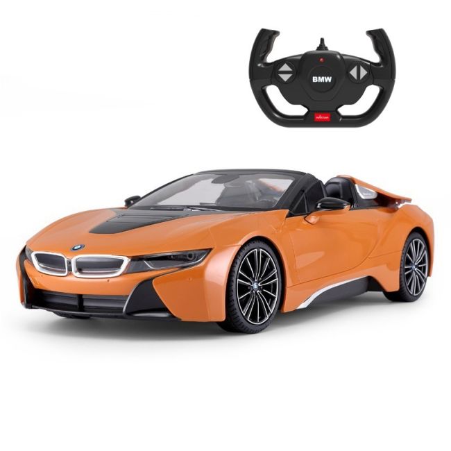 MASINA CU TELECOMANDA BMW I8 PORTOCALIE SCARA 1 LA 12 VIVRas95500_Portocaliu