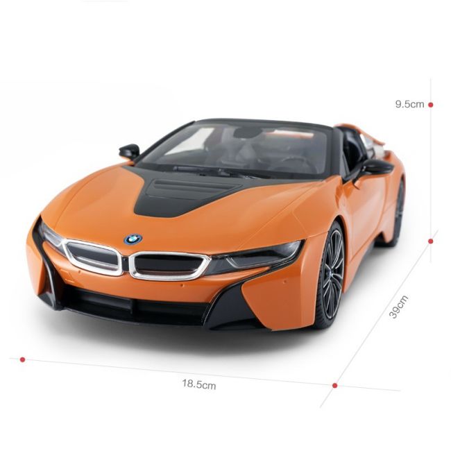 MASINA CU TELECOMANDA BMW I8 PORTOCALIE SCARA 1 LA 12 VIVRas95500_Portocaliu