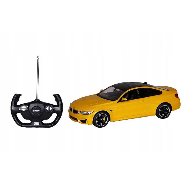 MASINA CU TELECOMANDA BMW M4 GALBEN CU SCARA 1 LA 14 VIVRas70900_Galben
