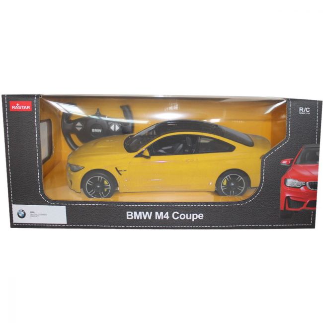 MASINA CU TELECOMANDA BMW M4 GALBEN CU SCARA 1 LA 14 VIVRas70900_Galben