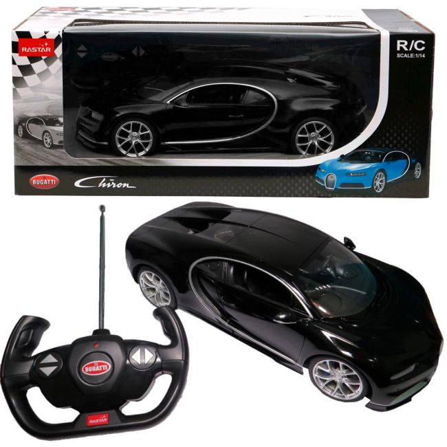 MASINA CU TELECOMANDA BUGATTI CHIRON NEGRU SCARA 1 LA 14 VIVRas75700_Negru
