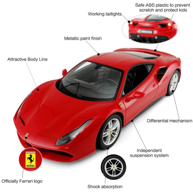 MASINA CU TELECOMANDA FERRARI 488 GTB SCARA 1 LA 14 VIVRas75600