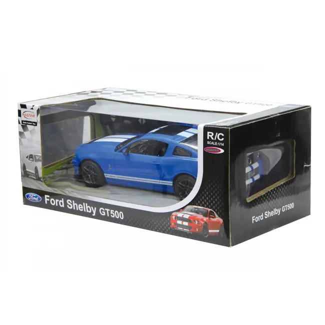 MASINA CU TELECOMANDA FORD SHELBY GT500 ALBASTRU CU SCARA 1 LA 14 VIVRas49400_Albastru