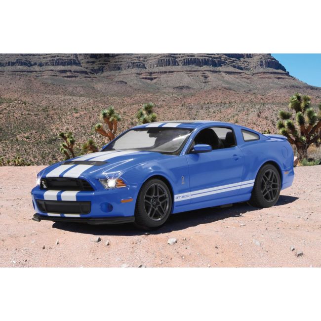 MASINA CU TELECOMANDA FORD SHELBY GT500 ALBASTRU CU SCARA 1 LA 14 VIVRas49400_Albastru