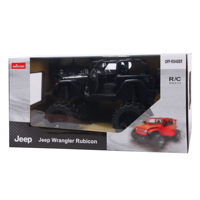 MASINA CU TELECOMANDA JEEP WRANGLER JL NEGRU CU SCARA 1 LA 14 VIVRas79410_Negru