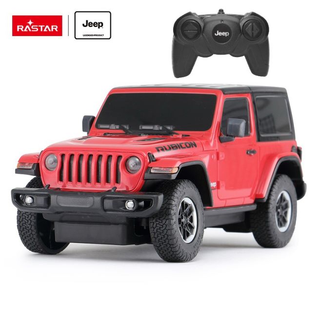 MASINA CU TELECOMANDA JEEP WRANGLER JL ROSU SCARA 1 LA 24 VIVRas79500_Rosu