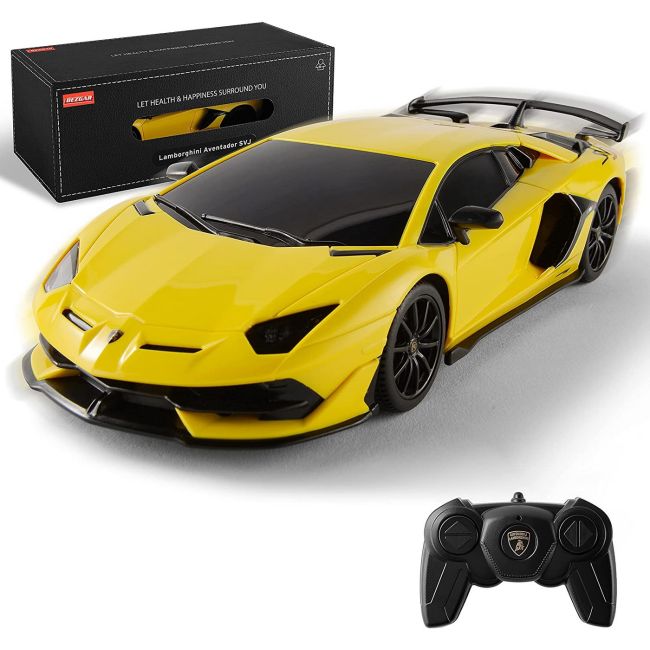 MASINA CU TELECOMANDA LAMBORGHINI AVENTADOR SVJ GALBEN CU SCARA 1 LA 24 VIVRas96100_Galben