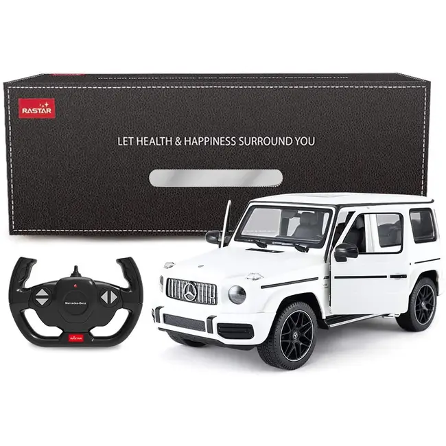 MASINA CU TELECOMANDA MERCEDES-BENZ G63 ALB SCARA 1 LA 14 VIVRas95700_Alb