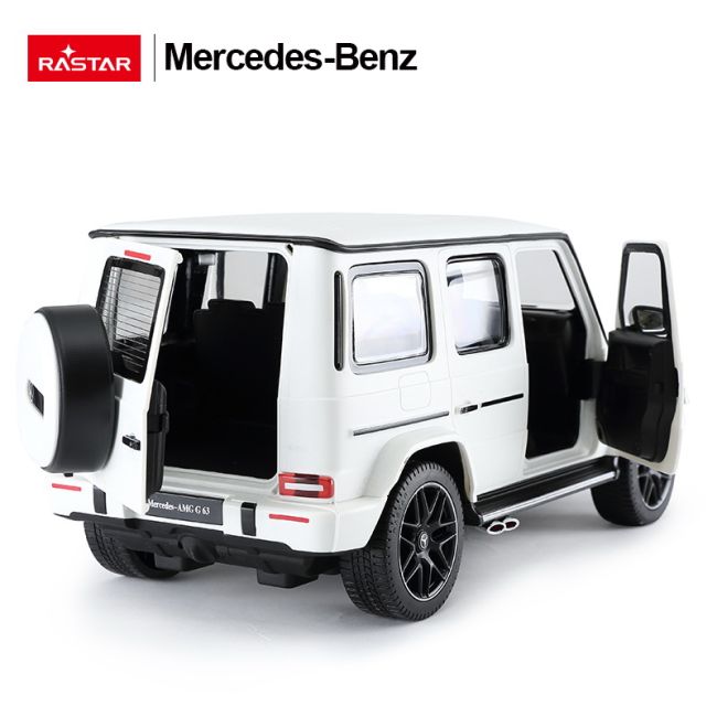 MASINA CU TELECOMANDA MERCEDES-BENZ G63 ALB SCARA 1 LA 14 VIVRas95700_Alb