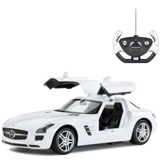 MASINA CU TELECOMANDA MERCEDES-BENZ SLS ALB SCARA 1 LA 14 VIVRas47600_Alb