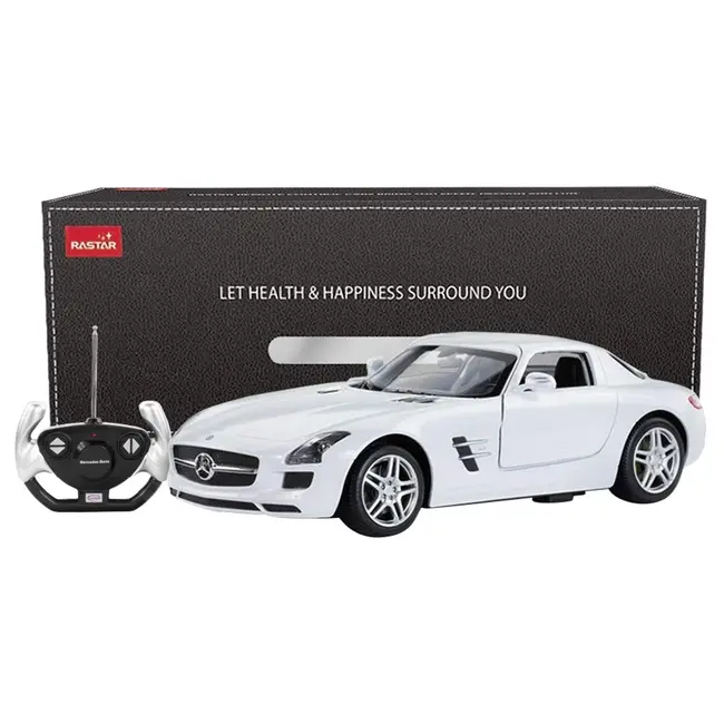 MASINA CU TELECOMANDA MERCEDES-BENZ SLS ALB SCARA 1 LA 14 VIVRas47600_Alb
