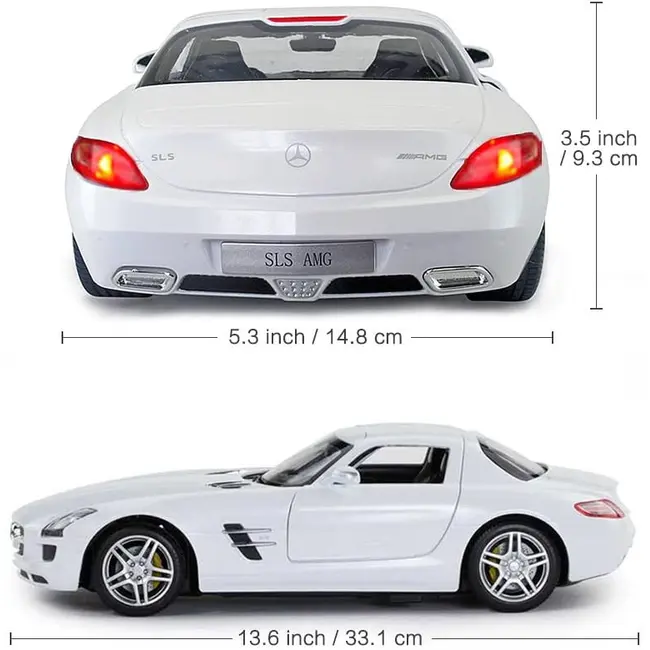 MASINA CU TELECOMANDA MERCEDES-BENZ SLS ALB SCARA 1 LA 14 VIVRas47600_Alb