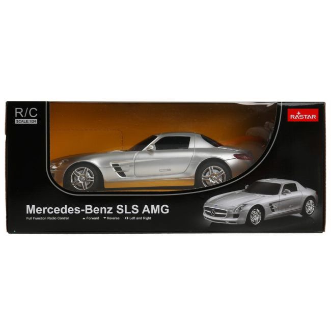 MASINA CU TELECOMANDA MERCEDES-BENZ SLS AMG ARGINTIE SCARA 1 LA 24 VIVRas40100_Argintiu