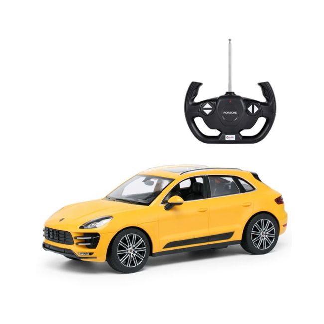 MASINA CU TELECOMANDA PORSCHE MACAN TURBO GALBENA SCARA 1 LA 14 VIVRas73300_Galben