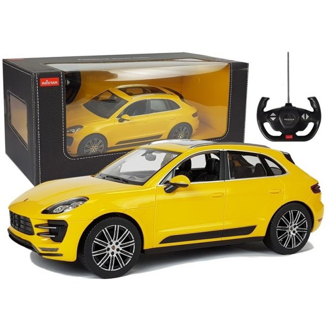 MASINA CU TELECOMANDA PORSCHE MACAN TURBO GALBENA SCARA 1 LA 14 VIVRas73300_Galben