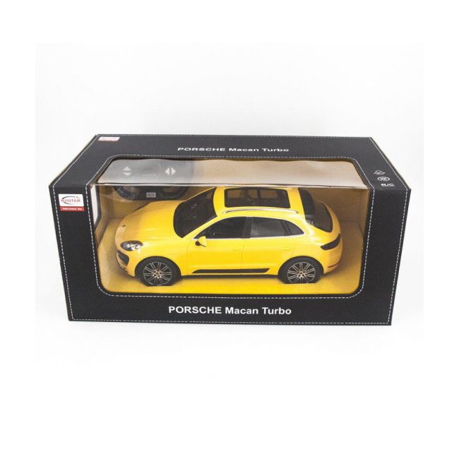 MASINA CU TELECOMANDA PORSCHE MACAN TURBO GALBENA SCARA 1 LA 14 VIVRas73300_Galben