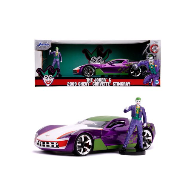 MASINUTE METALICA CHEVY CORVETTE STINGRAY 2009 SI FIGURINA JOKER SCARA 1:24 VIV253255020