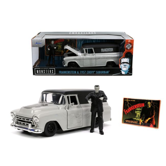 SET MASINUTA 1957 CHEVY SUBURBAN SI FIGURINA FRANKENSTEIN VIV253255032