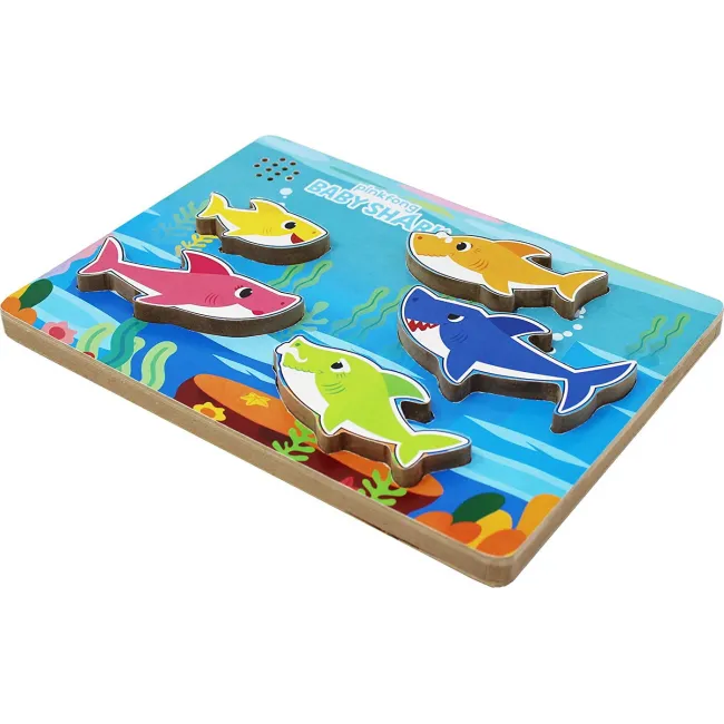 BABY SHARK PUZZLE DIN LEMN MUZICAL 5 PIESE VIV6054918