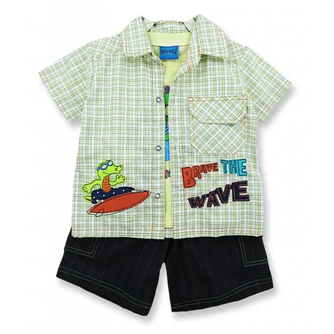 Compleu - pantaloni, camasa si tricou - Brave the wave - Haine bebelusi - MD7391.12 luni