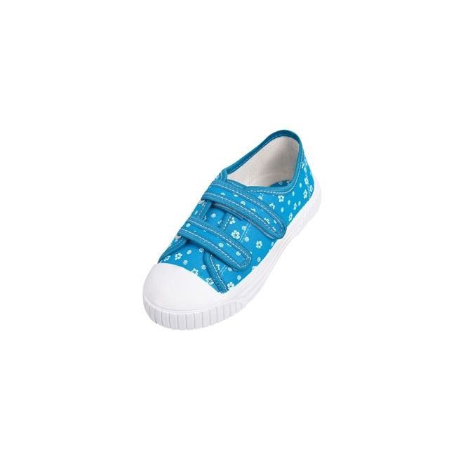 Tenisi pentru fetite - Bleu cu floricele albe VIG21.Marimea 27