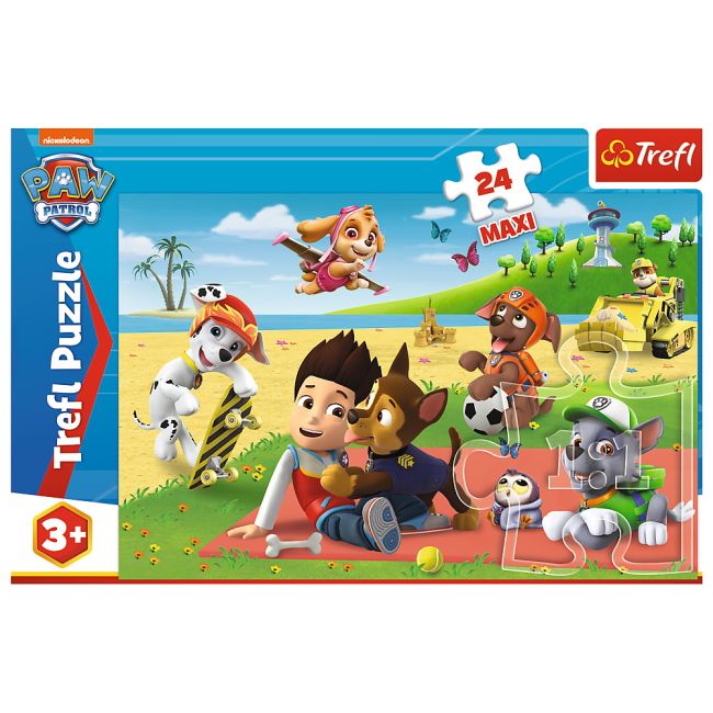 PUZZLE TREFL 24 MAXI PATRULA CATELUSILOR DISCTRACTIA LA PLAJA VIV14346
