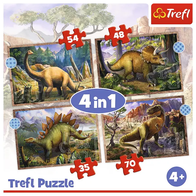 PUZZLE TREFL 4IN1 DINOZAURII INTERESANTI VIV34383