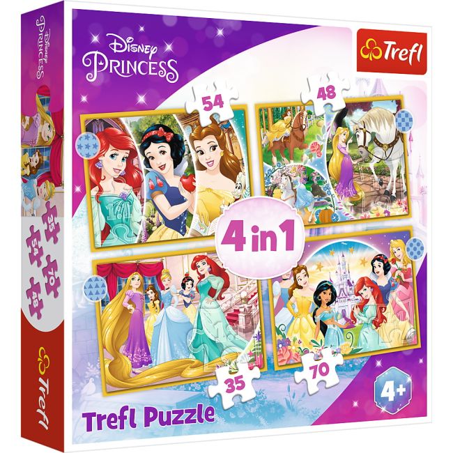 PUZZLE TREFL 4IN1 DISNEY PRINCESS -  ZIUA FERICITA VIV34385