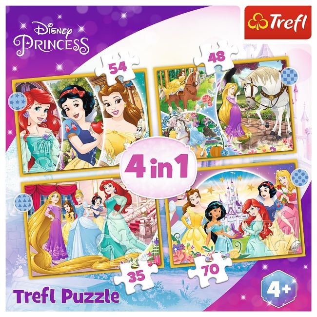 PUZZLE TREFL 4IN1 DISNEY PRINCESS -  ZIUA FERICITA VIV34385