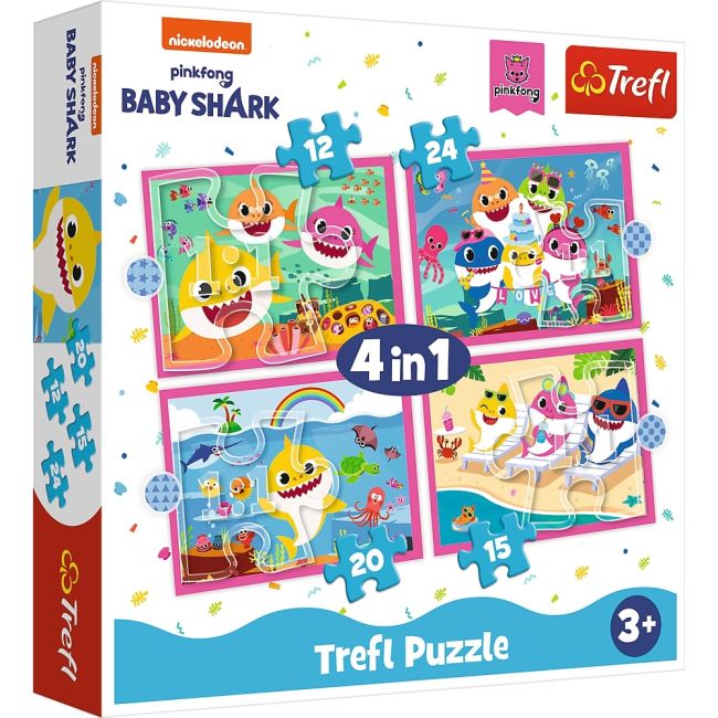 PUZZLE TREFL 4IN1 FAMILIA SHARK VIV34378