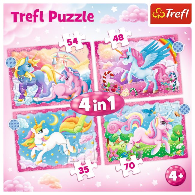 PUZZLE TREFL 4IN1 PATRULA UNICORNI SI MAGIE VIV34389
