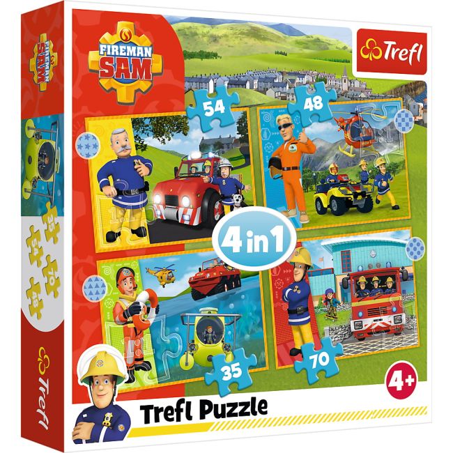 PUZZLE TREFL 4IN1 POMPIERUL SAM -  CURAJOSUL SAM VIV34387