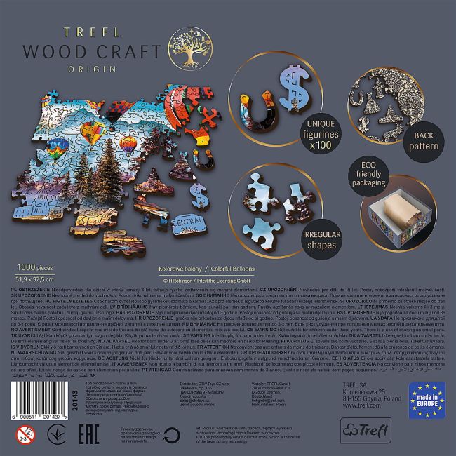 PUZZLE TREFL DIN LEMN 1000 PIESE BALOANELE COLORATE VIV20143