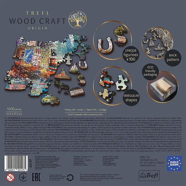 PUZZLE TREFL DIN LEMN 1000 PIESE NEW YORK VIV20147