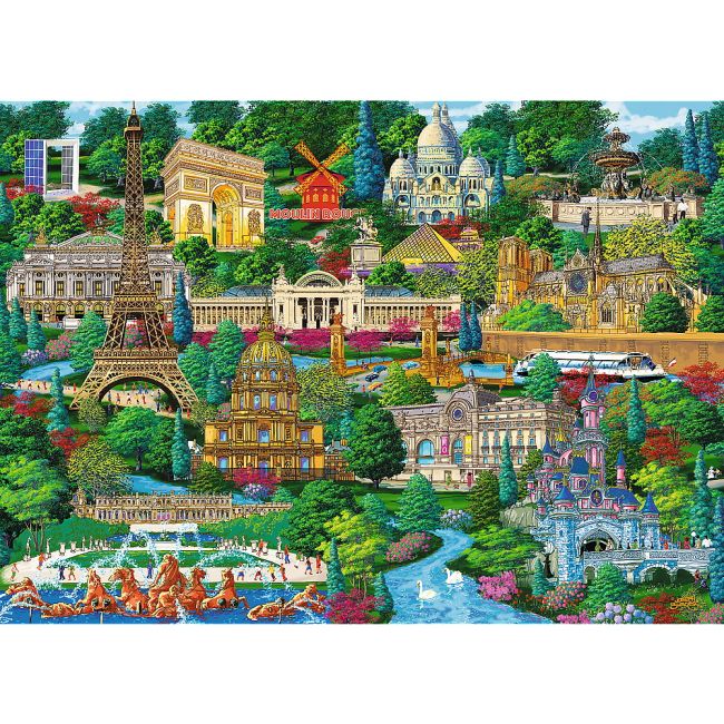 PUZZLE TREFL DIN LEMN 1000 PIESE OBIECTIVE TURISTICE FAIMOASE DIN FRANTA VIV20150
