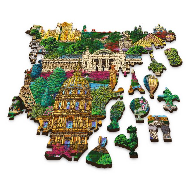 PUZZLE TREFL DIN LEMN 1000 PIESE OBIECTIVE TURISTICE FAIMOASE DIN FRANTA VIV20150
