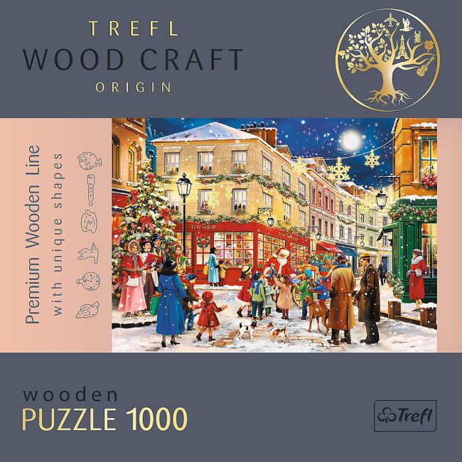 PUZZLE TREFL DIN LEMN 1000 PIESE STRADA PREGATITA DE CRACIUN VIV20151