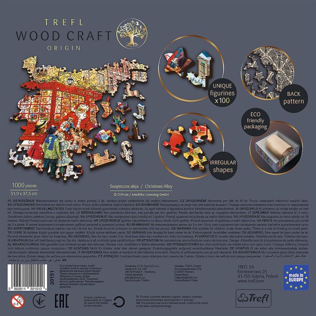 PUZZLE TREFL DIN LEMN 1000 PIESE STRADA PREGATITA DE CRACIUN VIV20151
