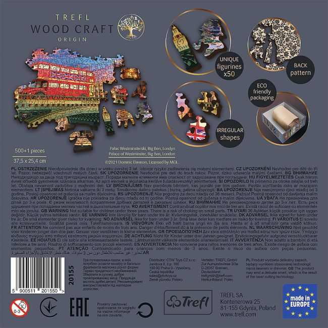 PUZZLE TREFL DIN LEMN 500+1 OBICTIVELE TURISTICE DIN LONDRA VIV20155