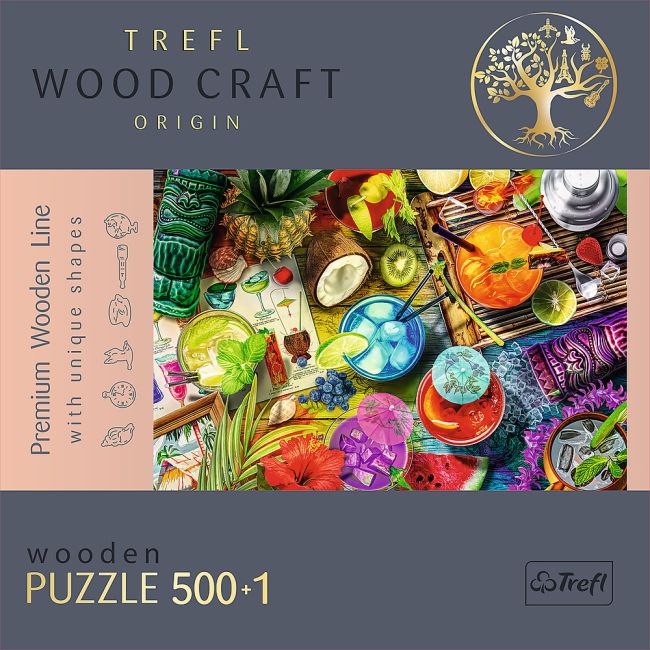PUZZLE TREFL DIN LEMN 500+1 PIESE COCKTAILURILE COLORATE VIV20154