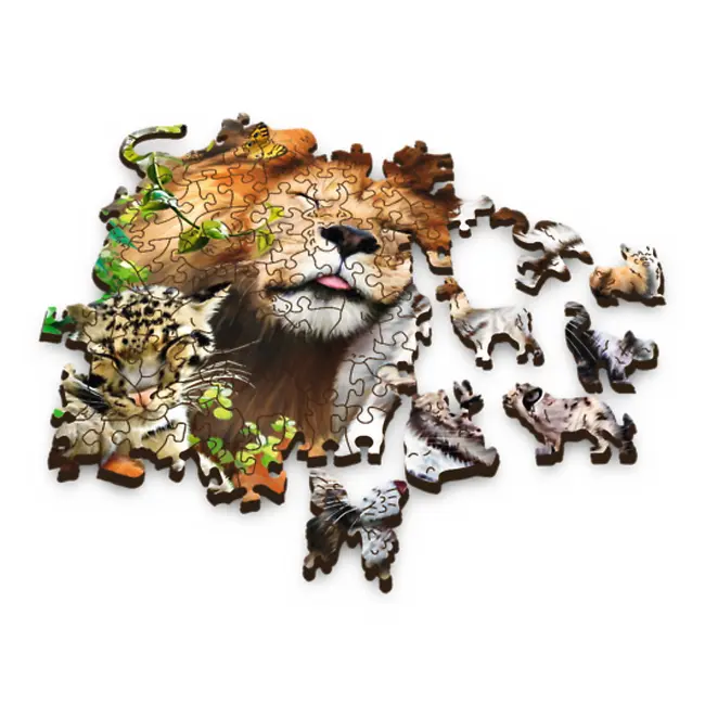 PUZZLE TREFL DIN LEMN 500+1 PIESE FELINELE DIN JUNGLA VIV20152
