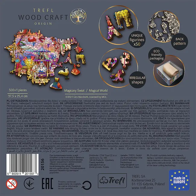 PUZZLE TREFL DIN LEMN 500+1 PIESE LUMEA MAGICA VIV20156
