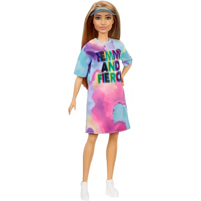 PAPUSA BARBIE FASHIONISTA CU PARUL BLOND SI ROCHITA SPORT VIVMTFBR37_GRB51