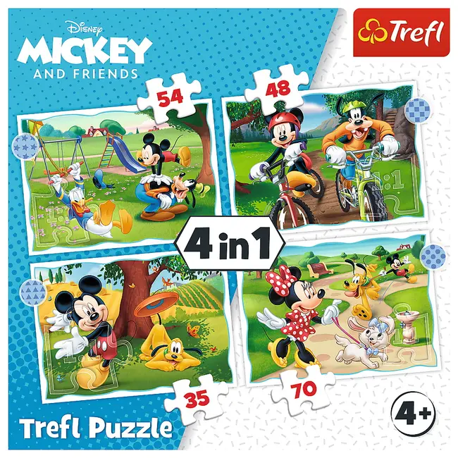 PUZZLE TREFL 4IN1 MICKEY MOUSE ZIUA DEOSEBITA VIV34604