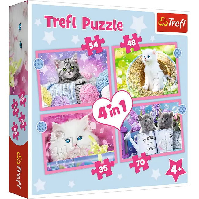 PUZZLE TREFL 4IN1 PISICUTELE DRAGALASE VIV34396