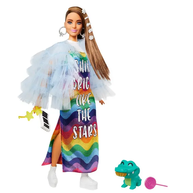 PAPUSA BARBIE EXTRA STYLE ROCHIE CURCUBEU VIVMTGYJ78