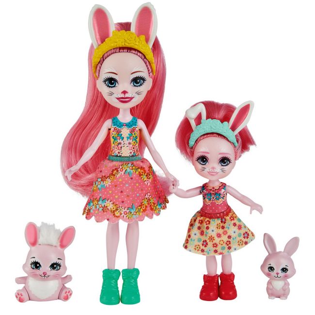 ENCHANTIMALS SET PAPUSI SURORI SI ANIMALUTELE LOR  BREE BUNNY & TWIST SI BEDELIA BUNNY & TAPPY VIVMTHCF79_HCF84