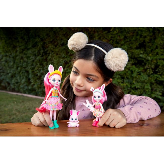 ENCHANTIMALS SET PAPUSI SURORI SI ANIMALUTELE LOR  BREE BUNNY & TWIST SI BEDELIA BUNNY & TAPPY VIVMTHCF79_HCF84